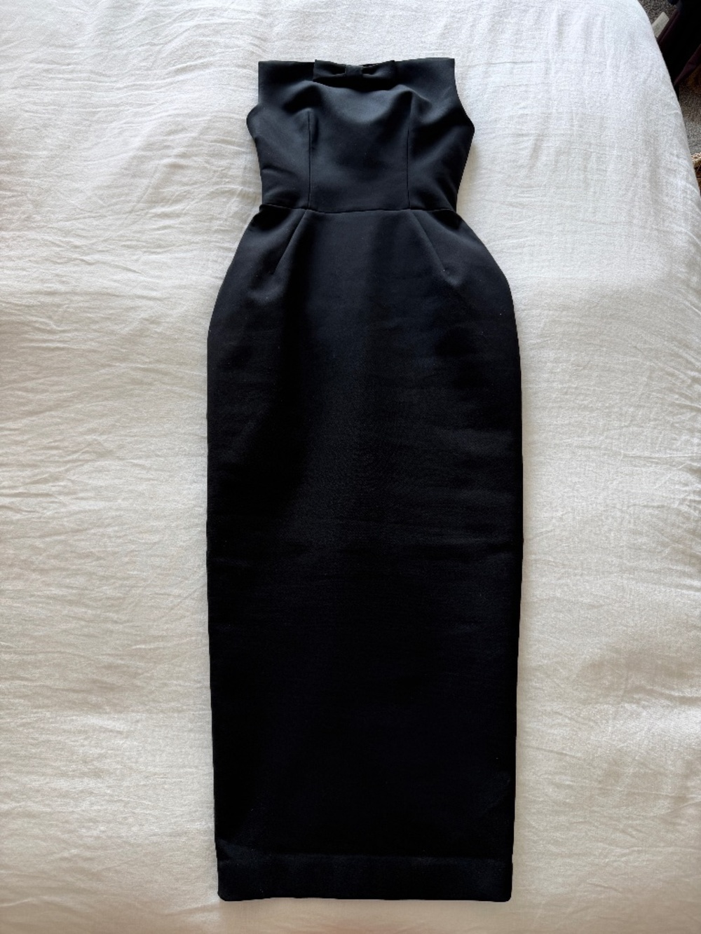 Helsa S Curve Bow Strapless Dress Black
